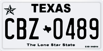TX license plate CBZ0489