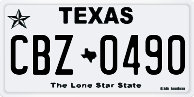 TX license plate CBZ0490