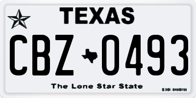 TX license plate CBZ0493