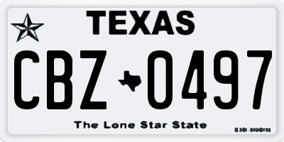 TX license plate CBZ0497