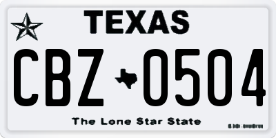 TX license plate CBZ0504