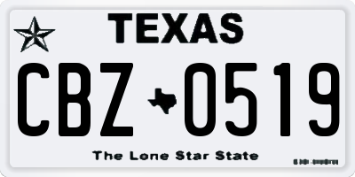 TX license plate CBZ0519