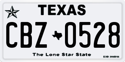 TX license plate CBZ0528