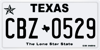 TX license plate CBZ0529