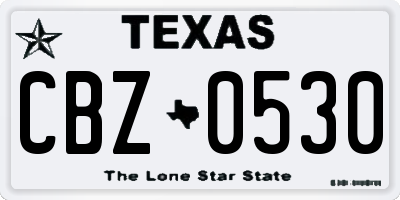 TX license plate CBZ0530
