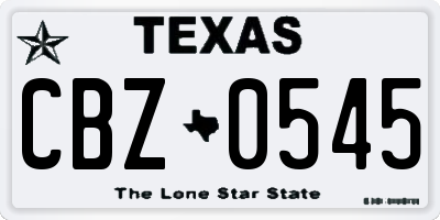 TX license plate CBZ0545