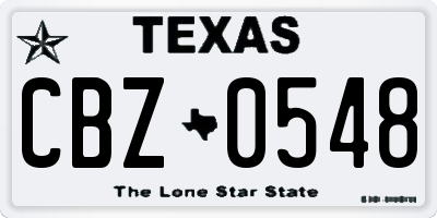 TX license plate CBZ0548