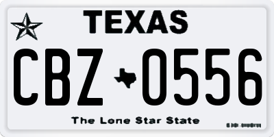 TX license plate CBZ0556