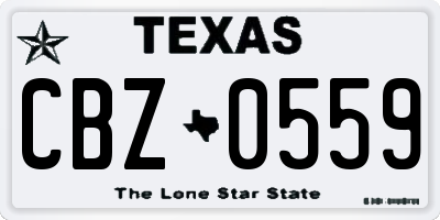 TX license plate CBZ0559