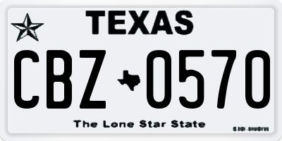 TX license plate CBZ0570