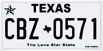 TX license plate CBZ0571