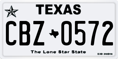 TX license plate CBZ0572