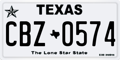 TX license plate CBZ0574