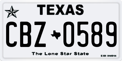 TX license plate CBZ0589