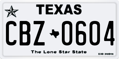 TX license plate CBZ0604