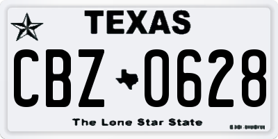 TX license plate CBZ0628