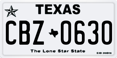 TX license plate CBZ0630