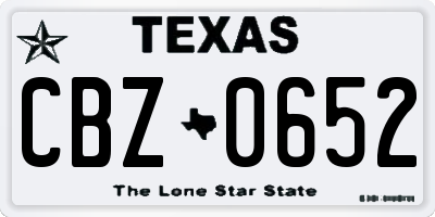 TX license plate CBZ0652