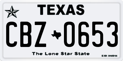 TX license plate CBZ0653