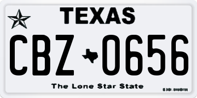 TX license plate CBZ0656