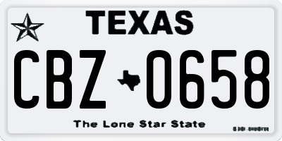 TX license plate CBZ0658