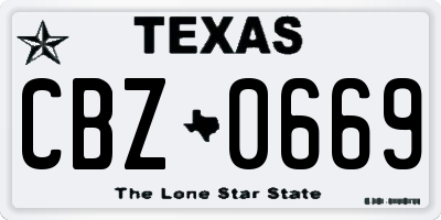 TX license plate CBZ0669