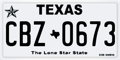 TX license plate CBZ0673