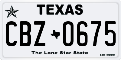 TX license plate CBZ0675