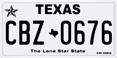 TX license plate CBZ0676