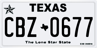 TX license plate CBZ0677