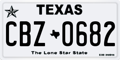 TX license plate CBZ0682