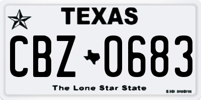 TX license plate CBZ0683