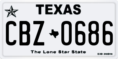 TX license plate CBZ0686