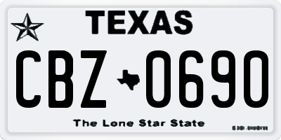 TX license plate CBZ0690