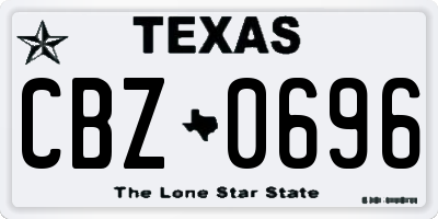 TX license plate CBZ0696