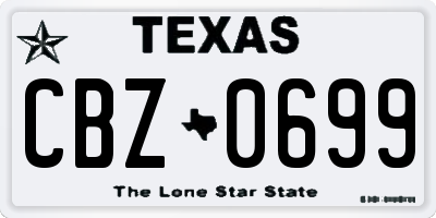 TX license plate CBZ0699
