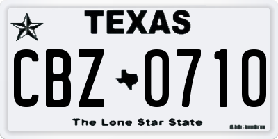 TX license plate CBZ0710