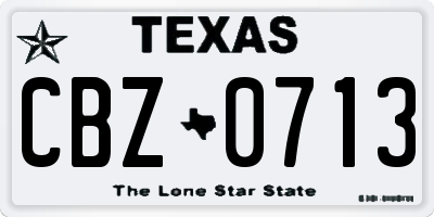 TX license plate CBZ0713