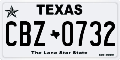TX license plate CBZ0732