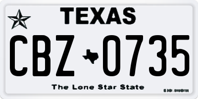 TX license plate CBZ0735