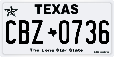 TX license plate CBZ0736
