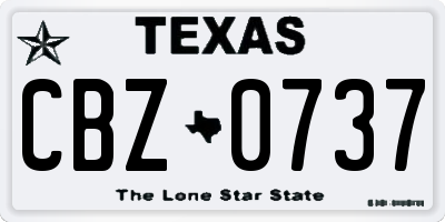 TX license plate CBZ0737