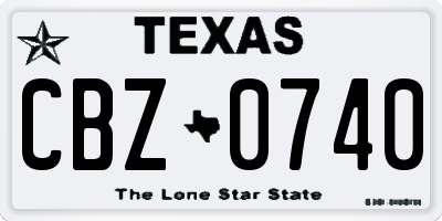 TX license plate CBZ0740