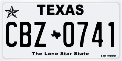 TX license plate CBZ0741