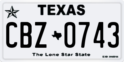 TX license plate CBZ0743