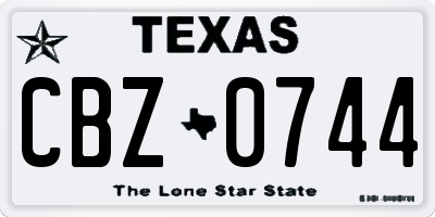 TX license plate CBZ0744
