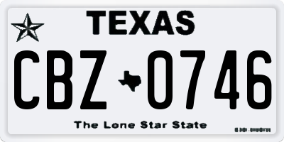 TX license plate CBZ0746