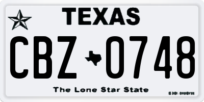 TX license plate CBZ0748