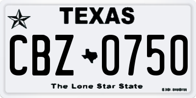TX license plate CBZ0750