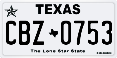 TX license plate CBZ0753